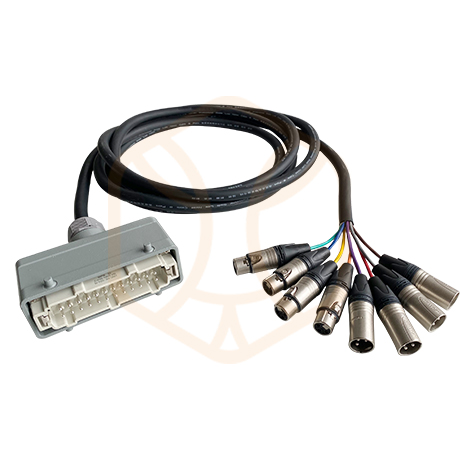 VM-HDC04/04-1, Multicore cable with rectangular VM-HDC connector -> Splice ; seperate grounding