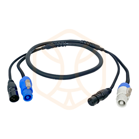 VM-CONXLR-1.5, DMX & Power Hybrid Cable with Rubber Sleeve