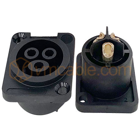 VM-PANDA3MPXX, 3-pole panel socket, Power, IP65 in mated condition