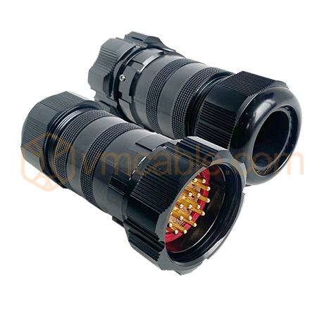 VM-SOCA19-WPM-SW, 19-pol cable socket, Round LK 19-pole, compatible with Socapex