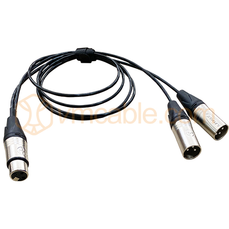 VM-XLR-2 F/M, Y Audio Cable, CANARE Cable, 1x XLR Male to 2x XLR Female