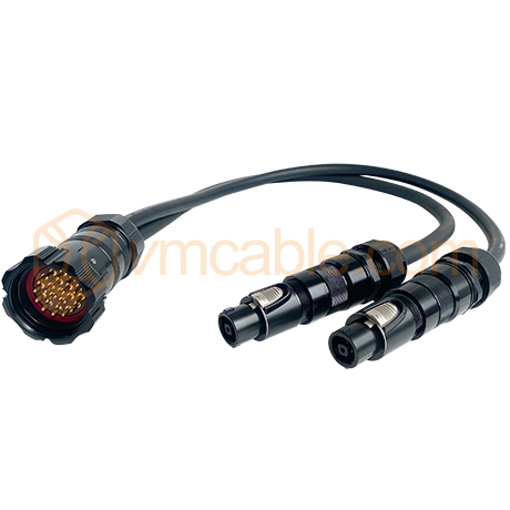VM-EL1NL8IV-1 Speaker System, 2x 4.0 mm²  8 cores cable from VM-SOCA19-WPM-SW (19-pole) to 2 x Neutrik NLT8 FXX-BAG (8-pol)