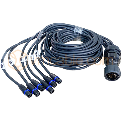 10m, Break IN 6 ways, Speaker cable fan-out for large sound systems