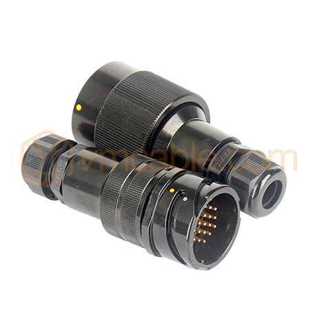 VM-LK025MV-Signal, Round LK, 25-pole , metal-, Cable socket, bayonet husk, black