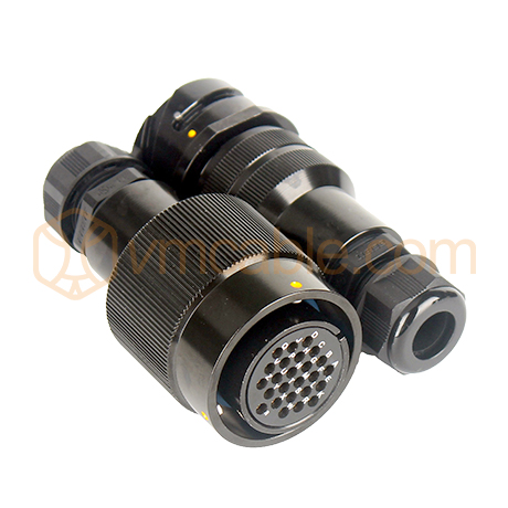 VM-LK025FV-Signal, Round LK, 25-pole , metal-, Cable socket, bayonet husk, black