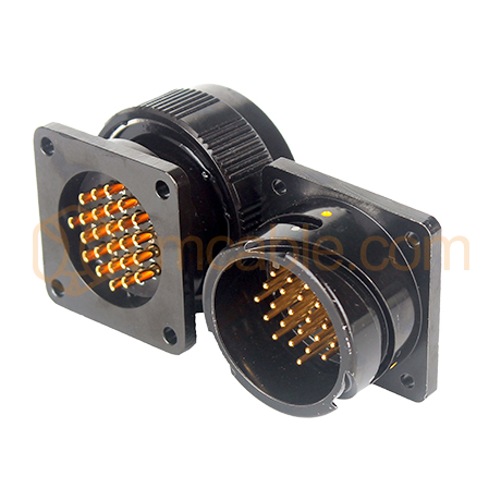 VM-LK025MP-Signal, Round LK, 25-pole , metal-, Panel socket, bayonet husk, black