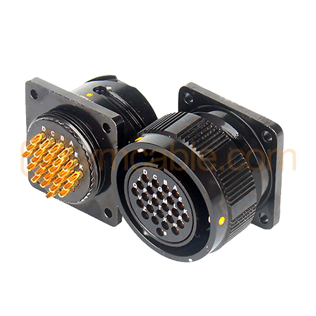 VM-LK025FP-Signal, Round LK, 25-pole , metal-, Panel socket, bayonet husk, black