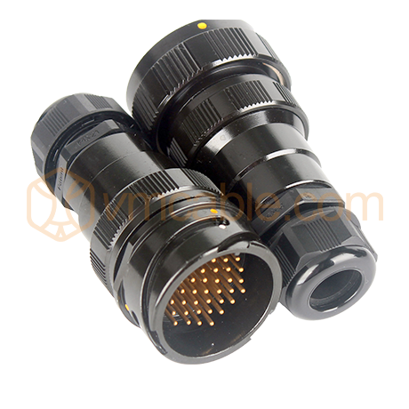 VM-LK037MV-Signal, Round LK, 37-pole , metal-, Cable socket, bayonet husk, black