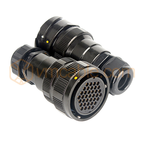 VM-LK037FV-Signal, Round LK, 37-pole , metal-, Cable socket, bayonet husk, black