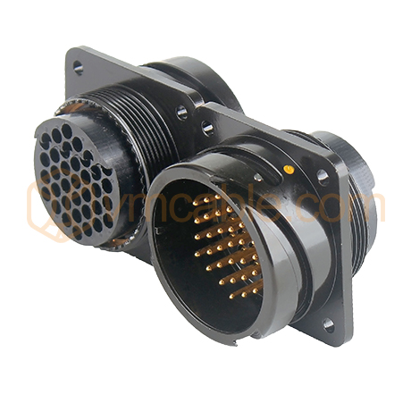 VM-LK037MP-Signal, Round LK, 37-pole , metal-, Panel socket, bayonet husk, black