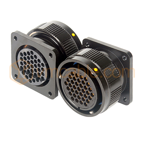 VM-LK037FP-Signal, Round LK, 37-pole , metal-, Panel socket, bayonet husk, black