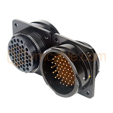VM-LK054MP-Signal, Round LK, 54-pole , metal-, Panel socket, bayonet husk, black