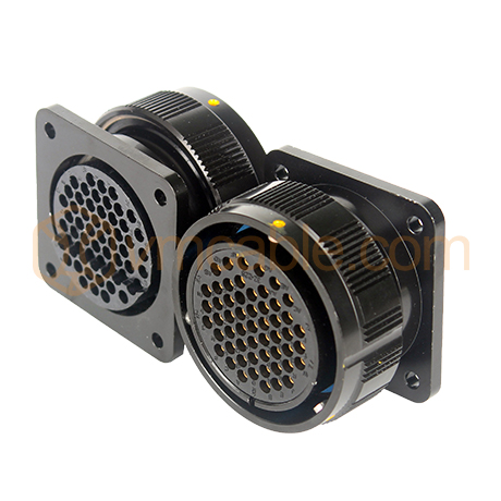 VM-LK054FP-Signal, Round LK, 54-pole , metal-, Panel socket, bayonet husk, black
