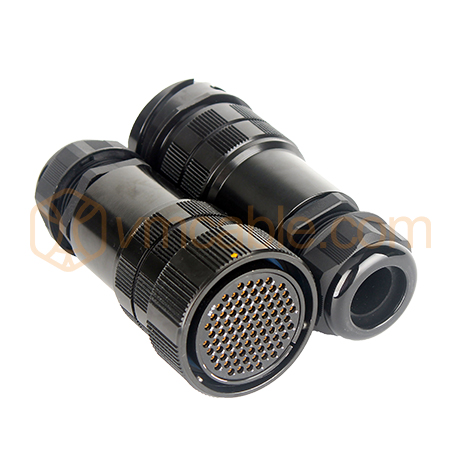 VM-LK085FV-Signal, Round LK, 85-pole , metal-, Cable socket, bayonet husk, black