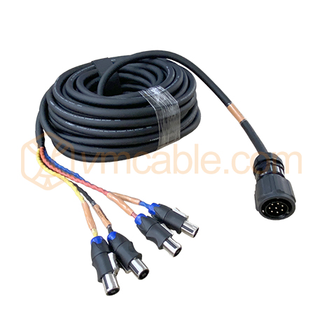 VM-LK825-10 SC, 2.5mm² 8 cores cable from VM-NL008MV (8-pole) to 4x NL2 (2-pole)