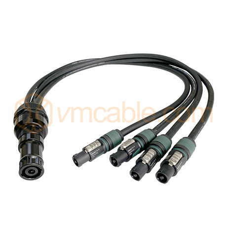 VM-NLF440-3 L4M, 4.0 mm 4 cores cable from Neutrik NLT8 MXX-BAG (8-pole) female to 4x Neutrik NL4FXX-W-L (4-pole)