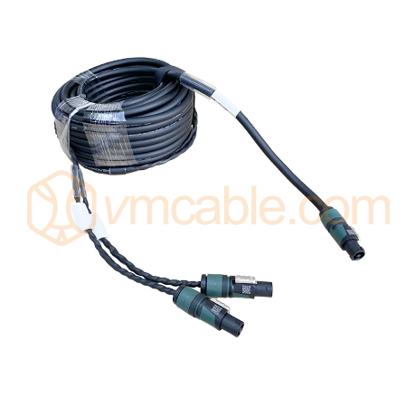VM-NL440-20 SC, 4.0 mm² 4 cores cable from Neutrik NL4FXX-W-L (4-pole) to 2x Neutrik NL4FXX-W-L (4-pole, 1+/1-)