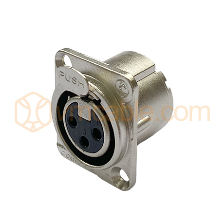 NC3FD-CO, 3-pole , metal-, Soldering-female connector, silver plated contact(s), Type D, silver