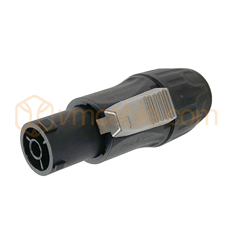 VM-PRATT3M-WP, IP65 in mated condition , 3-pole , plastic-, screw-type-male connector, straight, black