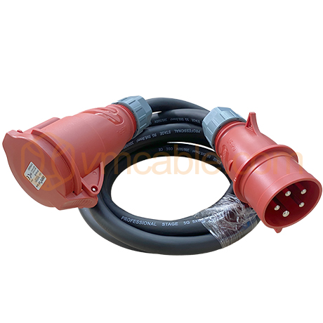 VM-WPH560-2, 5x 6 mm² CEE Powe Cable, 32A CEE cable socket, CEE / CEE