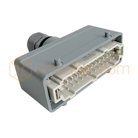 VM-HDC024 MXX, Rectangle MP 24, metal-, straight, silver plated, 4 bolts, grey