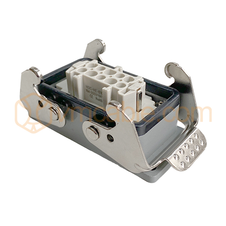 VM-HDC010 FXX, Rectangle MP 10, metal-, Surface-mounted housing high, silver plated, 2 clamps, grey