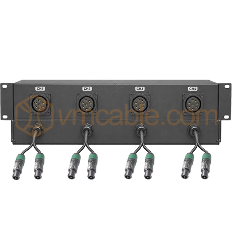 Custom LK008-4CH8 Split-Out Box, 8 CH VM-LK008FP (8-pole) to 8x Neutrik NL4MPXX