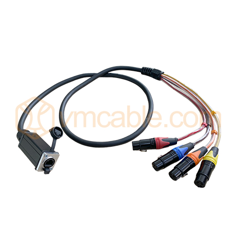 VM-NE8XL4F.8 SC, RJ45 fan-out cable, Multipair Snake Cable 4 Pair, 4x 3-pol XLR female