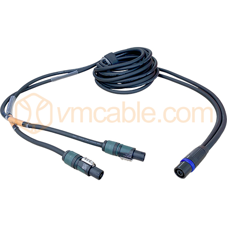 VM-NLT240-5 FSC, Loudspeaker split cable, Neutrik NLT4 female to 2 x Neutrik NL4FXX-W-L 