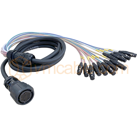 VM-37DOMF-5, Multicore cable with round VM-LK 37-pole female connector, Break-out accessory cable
