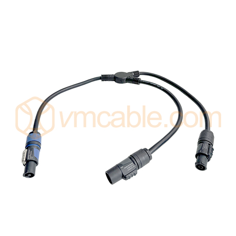 VM-PCON325FFM-1, Y-splitter power cord, power: 3x 2.5mm, Neutrik PowerCON to TRUE1
