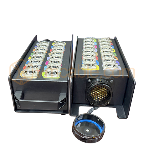 LK054 Breakout Box custom -> Round-LK-connector ; seperate grounding, Neutrik XLR